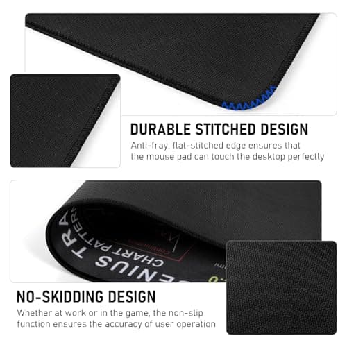 Stock Market Invest Day Trader Trading Mouse Pad Chart Patterns Cheat Sheet, Stock Market Mouse Pad, Large Computer Mouse Pad/Desk Mat with Stitched Edges for Home Office 800x300x2mm