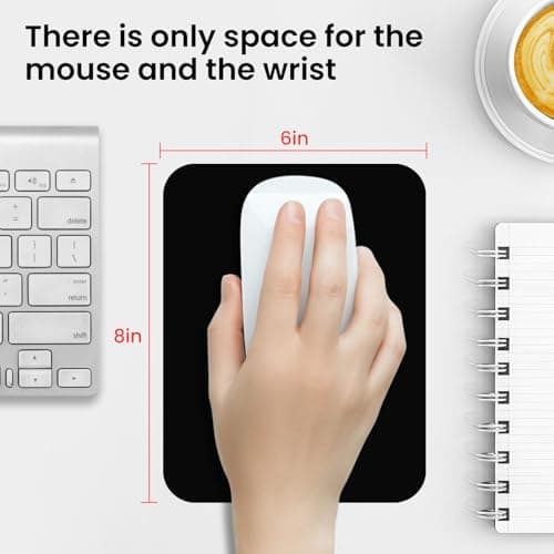 Small Mouse Pad 6 x 8 Inch, Horizontal and Vertical Flexible use. Great for Traveling, Wireless laptops, Keyboard Trays, Offices, etc. (Black)