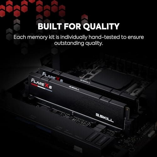 G.SKILL Flare X5 Series (AMD Expo & Intel XMP 3.0) DDR5 RAM 64GB (2X 32GB) 6000MT/s CL36-36-36-96 1.35V Desktop Computer Memory U-DIMM - Matte Black (F5-6000J3636F32GX2-FX5)