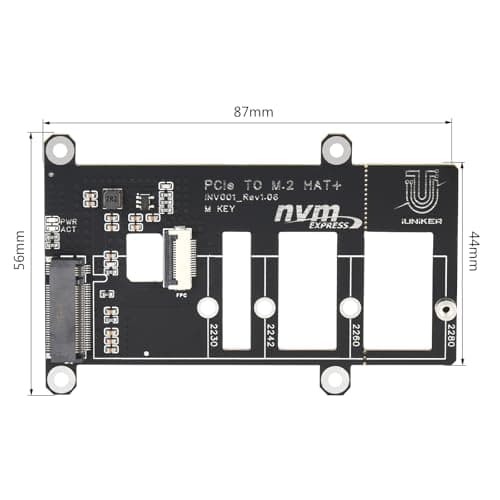 PCIe M.2 HAT+ for Raspberry Pi 5, NVMe SSD PIP PCIe Peripheral Board With Extra Screw Sets for 2280/2260/2242/2230 NVMe SSD