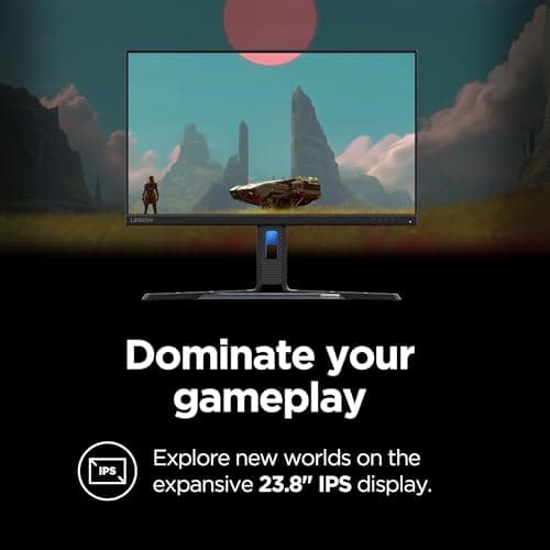 Lenovo Legion R24e - Gaming Monitor - 23.8" Flat FHD - 180 Hz - 1ms Response - AMD FreeSync - HDRDecode, HDMI 2.1, DP 1.4, Audio - Lift/Tilt/Pivot/Swivel Stand - Raven Black