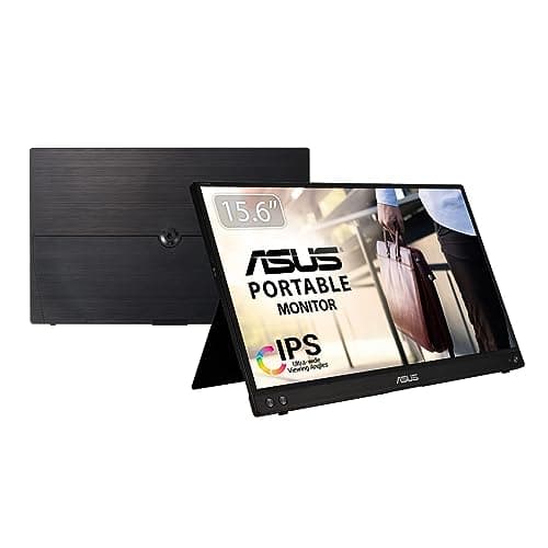 ASUS ZenScreen 15.6” 1080P Portable Monitor (MB16ACV) - Full HD, IPS, Eye Care, Flicker Free, Blue Light Filter, Kickstand, USB-C Power Delivery, for Laptop, PC, Phone, Console