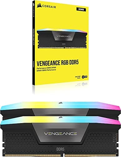 CORSAIR VENGEANCE RGB DDR5 RAM 32GB (2x16GB) 6000MHz CL36-44-44-96 1.35V Intel XMP 3.0 Computer Memory – Black (CMH32GX5M2E6000C36)