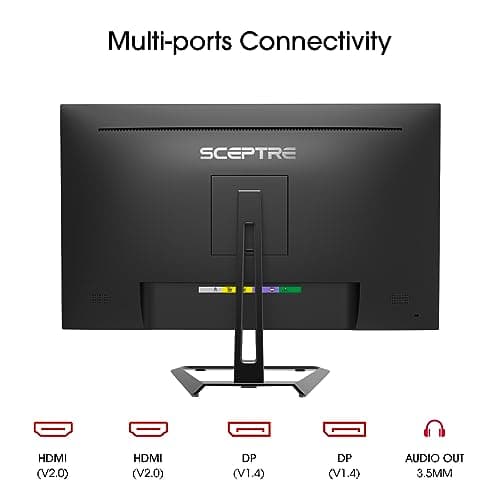 Sceptre 4K IPS 27" 3840 x 2160 UHD Monitor up to 70Hz DisplayPort HDMI 99% sRGB Build-in Speakers, Black 2021 (U275W-UPT)
