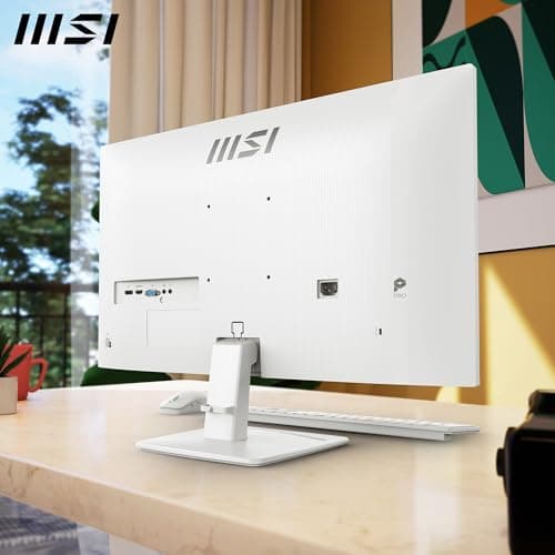 msi PRO MP275W E2 27-inch IPS 1920 x 1080 (FHD) Gaming Office Monitor, 120Hz, Free-Sync, HDMI, DisplayPort, VGA Port, VESA Mountable, Tilt, Speaker, 4-Side Slim Bezel 1ms, White