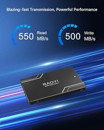 RAOYI 512GB Internal SSD SATA III 6Gb/s 2.5” Solid State Drive 3D NAND Flash Advanced SSD Hard Drive Up to 550MB/s SATA 3 SSD Upgrade Performance for PC Laptop