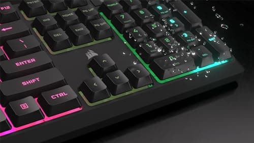 Corsair K55 CORE RGB Membrane Wired Gaming Keyboard – Quiet, Responsive Switches – Spill Resistance – Ten-Zone RGB – Media Keys – iCUE Compatible – QWERTY NA – PC, Mac – Black