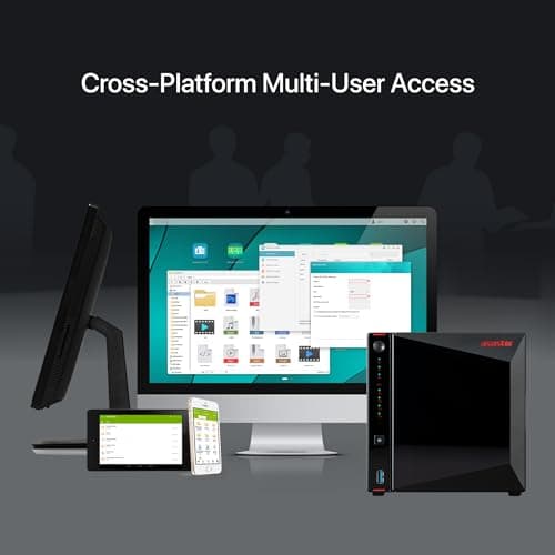 Asustor AS5404T, 4 Bay NAS, Intel Quad-Core 2.0GHz CPU, 4x M.2 NVMe SSD Slots, 2 x 2.5 GbE Ports, 4 GB DDR4 RAM, Network Attached Storage (Diskless)