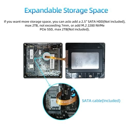 Mini PC, Intel 12th Alder Lake N100 (up to 3.4GHz), 16GB DDR4 RAM 512GB M.2 SSD Dual LAN, Mini Desktop Computers Windows 11, 4K Triple Display, Type-C, WiFi 6, BT 5.2, Micro PC for Home Office