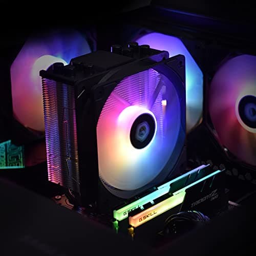 ID-COOLING SE-214-XT ARGB CPU Cooler 4 Heatpipes CPU Air Cooler ARGB Light Sync with Motherboard(5V 3-PIN Connector) CPU Fan for Intel/AMD, LGA 1700 Compatible