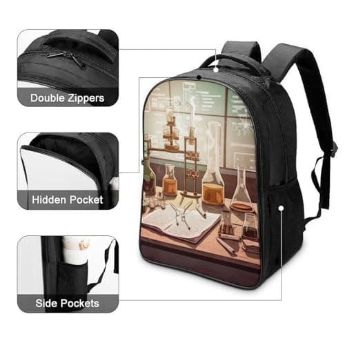16 Inch Backpack Chemistry Lab Laptop Backpack Lightweight Full Print Travel Bag Casual Daypack for Women Men