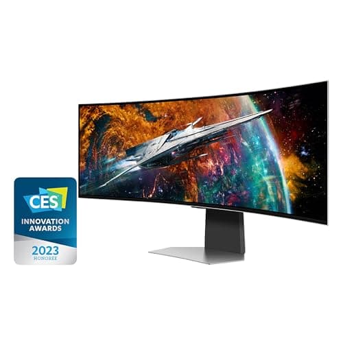 Samsung 49" Odyssey OLED G9 (G95SC) Series Curved Smart Gaming Monitor w QD-OLED, 240Hz, 0.03ms, AMD Freestyle Premium Pro, G-Sync Compatible, Dual QHD, Neo Quantum Processor Pro, LS49CG954SNXZA