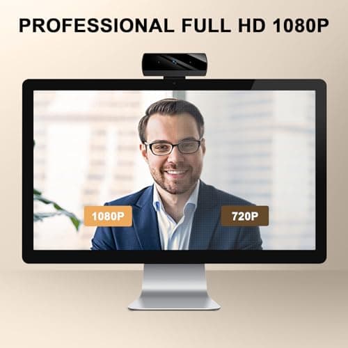 Webcam,Webcams for PC, Full HD 1080P Video Calling, HD Light Correction, Works with Skype, Zoom, FaceTime, Hangouts, PC/Mac/Laptop/MacBook/Tablet
