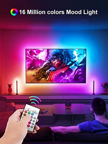 TV Backlights, 13.1FT LED Lights for 32-65 Inch TV, RGB TV LED Lights Behind, Music Sync Bluetooth APP and Remote Control TV LED Strip Lights USB Powered for Gaming/Bedroom