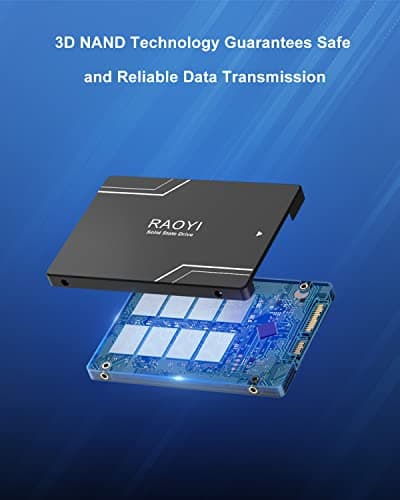 RAOYI 512GB Internal SSD SATA III 6Gb/s 2.5” Solid State Drive 3D NAND Flash Advanced SSD Hard Drive Up to 550MB/s SATA 3 SSD Upgrade Performance for PC Laptop