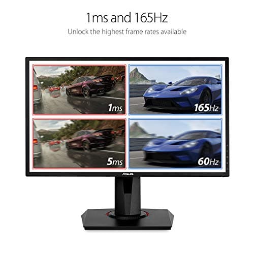 ASUS VG248QG 24" G-SYNC Gaming Monitor 165Hz 1080p 0.5ms Eye Care with DP HDMI DVI,Black
