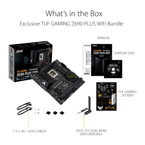 ASUS TUF Gaming Z690-PLUS WiFi Socket LGA1700/ Intel Z690/ DDR5/ WiFi&Bluetooth/ SATA3&USB3.2/ M.2/ ATX Motherboard
