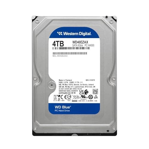 Western Digital 4TB WD Blue PC Internal Hard Drive HDD - 5400 RPM, SATA 6 Gb/s, 256 MB Cache, 3.5" - WD40EZAX