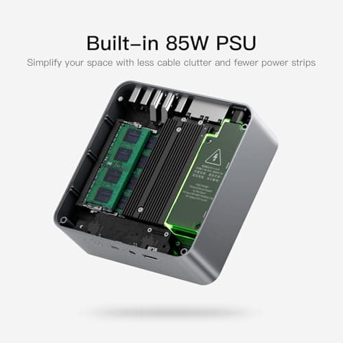 Beelink Mini PC, AMD Ryzen 7 5825U(6nm, 8C/16T) up to 4.5GHz, Mini Computer 32GB DDR4 RAM 500GB PCIe3.0x4 SSD, Micro PC 4K@60Hz Dual HDMI Display/WiFi6/BT5.2/Office/Home/HTPC/W-11 Pro