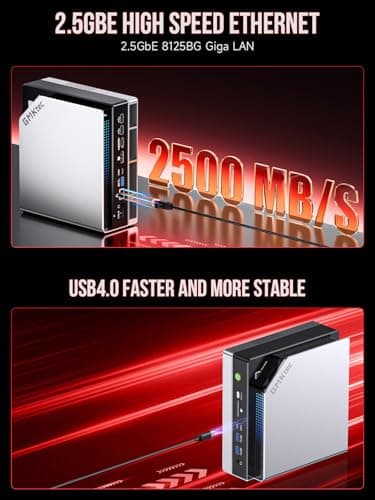 GMKtec EVO-X2 AI Mini PC Ryzen Al Max+ 395 (up to 5.1GHz) Mini Gaming Computers, 128GB LPDDR5X 8000MHz (16GB*8) 2TB PCIe 4.0 SSD, Quad Screen 8K Display, WiFi 7 & USB4, SD Card Reader 4.0