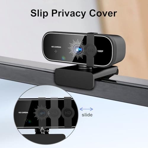 C28 1080P Webcam with Privacy Cover and Tripod Stand, PC Camera with Noise-Cancelling Mic, Auto Light Correction, Plug and Play, Web Camera for Streaming, Zoom/Facetime