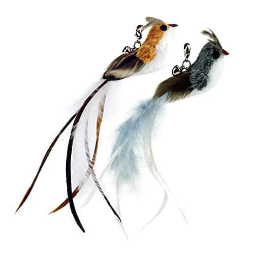 Cat Feather Toy Replacement Wand Refills, 10 Pcs Simulation Insects Bird Feathers