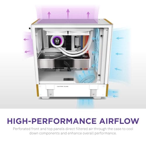 NZXT H5 Flow Starfield | Compact ATX Mid-Tower PC Gaming Case | High Airflow Perforated Front Panel | Tempered Glass Side Panel | Cable Management | 2 x 120mm Fans Included | 280mm Radiator Support