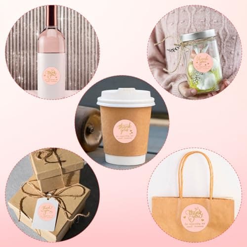 600 Pcs Thank You Cards Small Business, Thank You for Supporting My Small Business Stickers, Stickers for Your Order Retail Store Packaging Essentials Pink