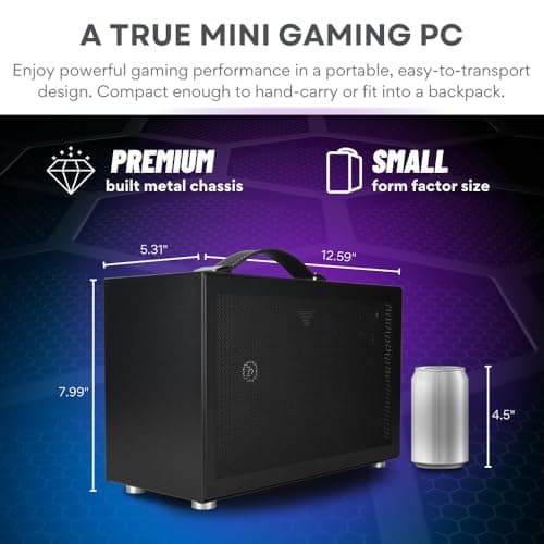 LAN Gaming Desktop (8.1L Small & Light, RTX 5070 12GB, AMD Ryzen 7 8700F, 32GB DDR5 RAM, 2TB NVMe SSD, Internal WiFi + Bluetooth, Windows 11 Pro) Best Mini ITX SFF Computer (Black)