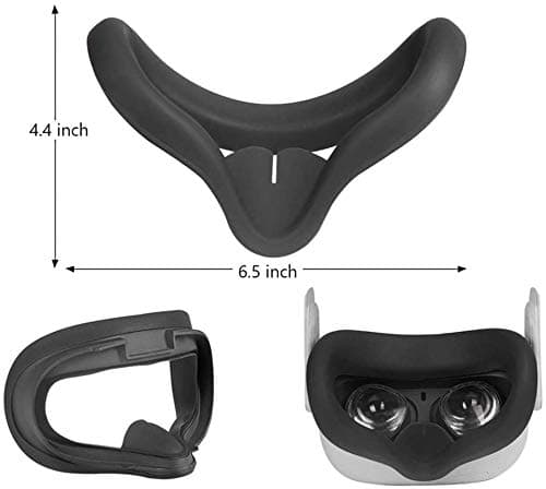 RGEEK VR Silicone Face Cover for Quest 2, Sweat-Proof Lightproof Non-Slip Washable Replacement Face Pads for Quest 2 Accessories