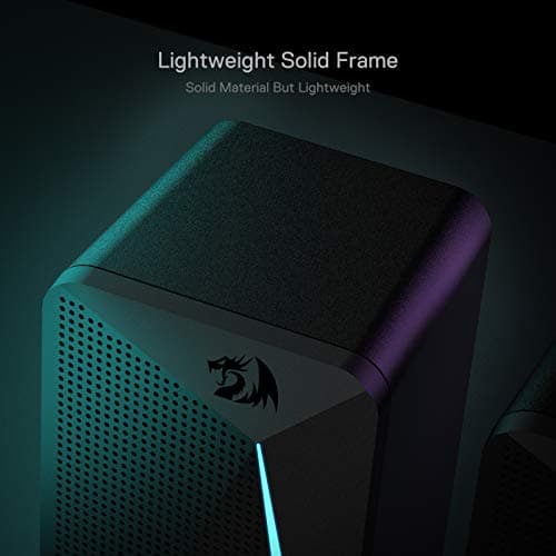 Redragon GS510 RGB Desktop Speakers, 2.0 Channel PC Computer Speaker with 4 Colorful LED Backlight Modes, Enhanced Bass and Easy-Access Volume Control, USB Powered w/ 3.5mm Cable