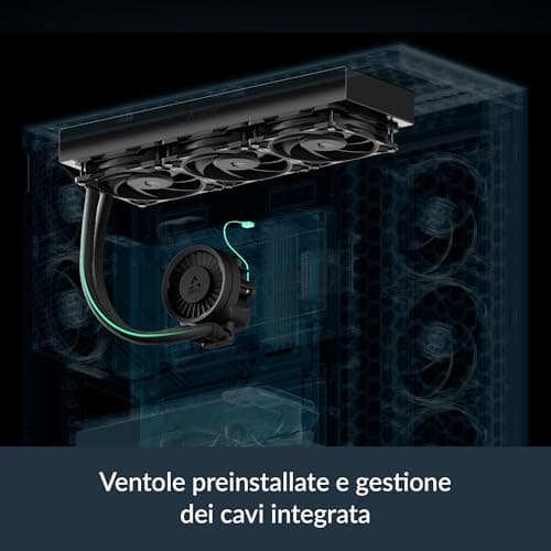 ARCTIC Liquid Freezer III Pro 360 - AIO CPU Cooler, 3 x 120 mm Water Cooling, 38 mm Radiator, PWM Pump, VRM Fan, AMD AM5/AM4, Intel LGA1851/1700 Contact Frame - Black
