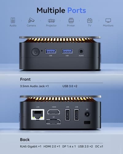 KAMRUI Mini PC, 16GB DDR4 RAM 512GB M.2 SSD, Mini Computer Intel Twin Lake N150 (Upgraded N100, 4 Cores, up to 3.6GHz), Desktop Computer Dual 4K, Ethernet, WiFi, Bluetooth for Business, Office, Home