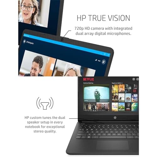 HP 14 Laptop Touchscreen with Stylus Pen - Windows 11 - AMD Ryzen 3 5300U - Wireless-AC - USB C - Long Battery Life - Webcam - College School Students Laptop Small (16GB RAM |1TB SSD)