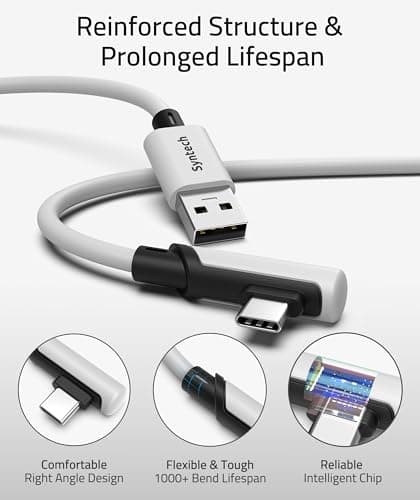 Syntech Link Cable 16FT for PCVR Compatible with Oculus/Quest 3/Meta Quest 3S, Quest2/Pro/Pico 4/Ultra Accessories and PC/SteamVR, High Speed PC Data Transfer, USB 3.0 to USB C Cable for VR Headset