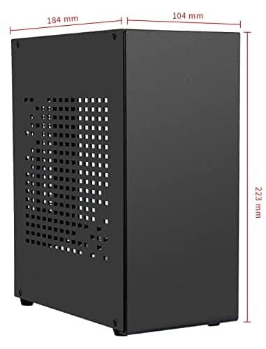 Aluminum Mini ITX Case with PCIe 3.0 Riser, JOYJOM Mini PC Case, SFF Small Form Factor PC Case, TX Computer Gaming Case Supports GPU Graphics Card (Black)