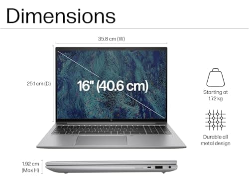 HP ZBook Firefly 16 G11 Mobile Workstation Laptop (16" FHD+, Intel Core Ultra 7 155U, 64GB DDR5, 2TB SSD), AI PC for Engineer, Designer, Backlit, Fingerprint, 5MP IR Webcam, Poly Studio, Win 11 Pro