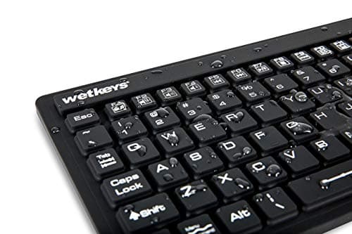 WetKeys "Touchpad Plus Professional-Grade Rigid Silicone Washable Keyboard with Touchpad (USB) (Black) | KBWKRC106T-BK