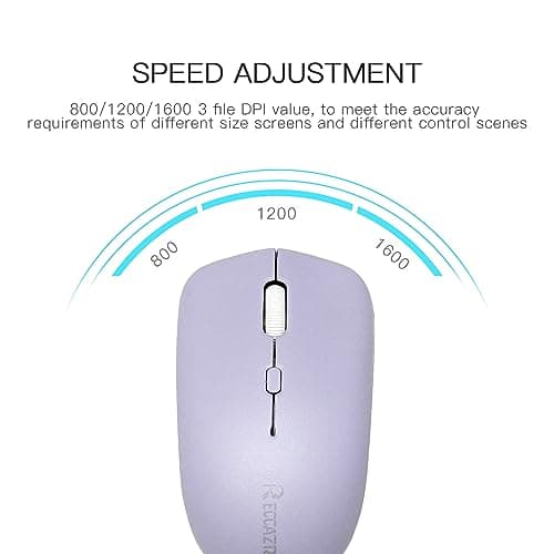 Wireless Keyboard and Mouse Combo, Full-Sized Wireless Keyboard and Adjustable DPI Mouse, 2.4GHz USB Receiver, Wireless Keyboard and Mouse for PC, Windows, Desktop, Laptop (Purple)