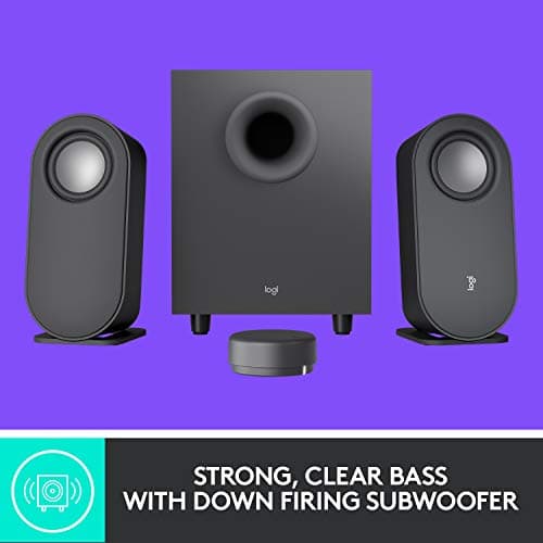 Logitech Z407 Bluetooth Computer Speakers with Subwoofer and Wireless Control, Immersive Sound, Premium Audio with Multiple Inputs, USB Speakers, Black
