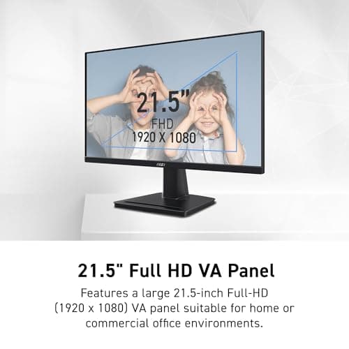 msi PRO MP225V,22-inch VA 1920 x 1080 (FHD) Computer Monitor, 100Hz, Adaptive-Synch, HDMI, Video Port, VESA Mountable, Tilt, 1ms, Black