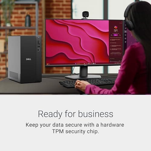 Dell Tower Desktop ECT1250 - Intel Core Ultra 7-265 Processor, Intel UHD Graphics, 16GB DDR5 5600MT/s Memory, 1TB M.2 SSD, 3.0 SD Card Reader, Wired Keyboard and Mouse, Basic Onsite Service
