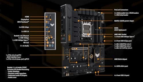 Micro Center AMD Ryzen 5 7600X CPU Processor with ASUS TUF Gaming B650-E WiFi AM5 ATX Motherboard
