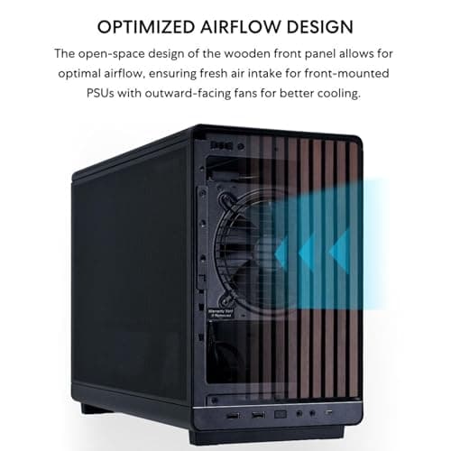 Lian Li A3-mATX-WD-26.3L Micro Form Factor Chassis-No Fans Included-Supports 360mm AIO-Modularity Design-for M-ATX, ITX Motherboard-DAN Cases Collaboration-Wood Front Panel-Black (A3X-WD)
