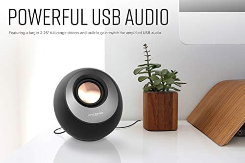 Creative Pebble V3 Minimalistic 2.0 Desktop Speakers With USB-C Audio, Clear Dialog Enhancement, Bluetooth 5.0, 8W RMS, 16W Peak Power, USB-A Converter (Black)