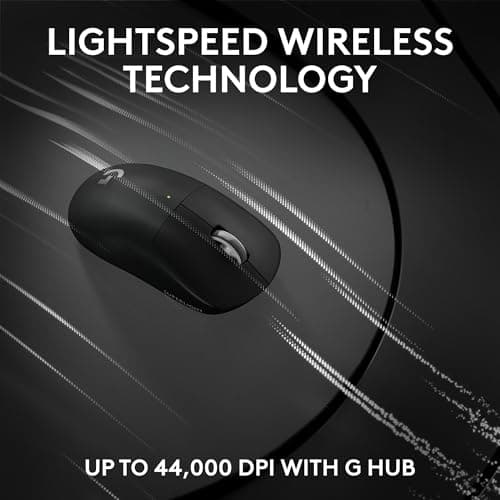 Logitech G PRO X SUPERLIGHT 2 Wireless Gaming Mouse, 60g Pro-Grade with 5 Programmable Buttons, 44k DPI Sensor, 8kHz Report Rate, USB-C Charging for PC/Mac - Black