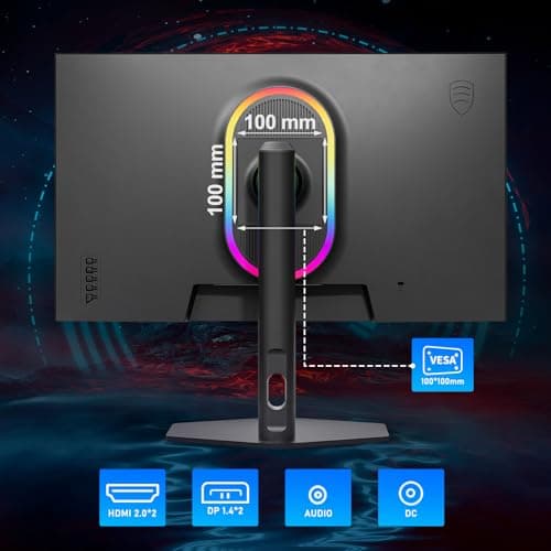27 inch Gaming Monitor 380Hz, FHD 1080P, 0.5ms Frameless, Ultra Slim Computer Monitor, Height/Pivot/Swivel/Tilt Adjustable Vertical Monitor, Support FreeSync, VESA, DP*2, HDMI*2