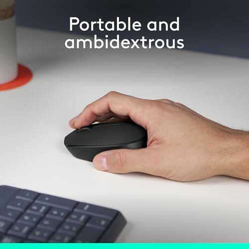 Logitech M170 Wireless Mouse for PC, Mac, Laptop, 2.4 GHz with USB Mini Receiver, Optical Tracking, 12-Months Battery Life, Ambidextrous - Black
