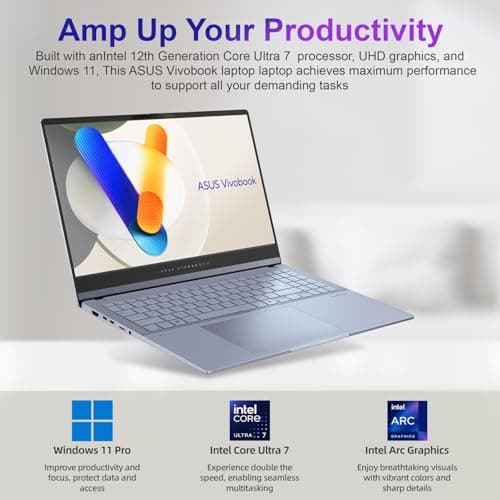 ASUS Vivobook S 15 Laptop, 15.6" 3K 120Hz OLED Display, 16-Cores Ultra 7 155H, Intel Arc Graphics, 16GB RAM, 1TB SSD, RGB Backlit KB, WiFi 6E, Thunderbolt 4, with Lifetime Office, Win 11 Pro