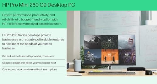 HP Pro Mini 260 G9 MFF Business Desktop Computer, Intel 5-Core Pentium Processor (Beat i3-1215U), 16GB DDR4 RAM, 512GB PCIe SSD, WiFi 6, BT 5.3, RJ45, Type-C, HDMI, DisplayPort, Windows 11 Pro, AZ-XUT